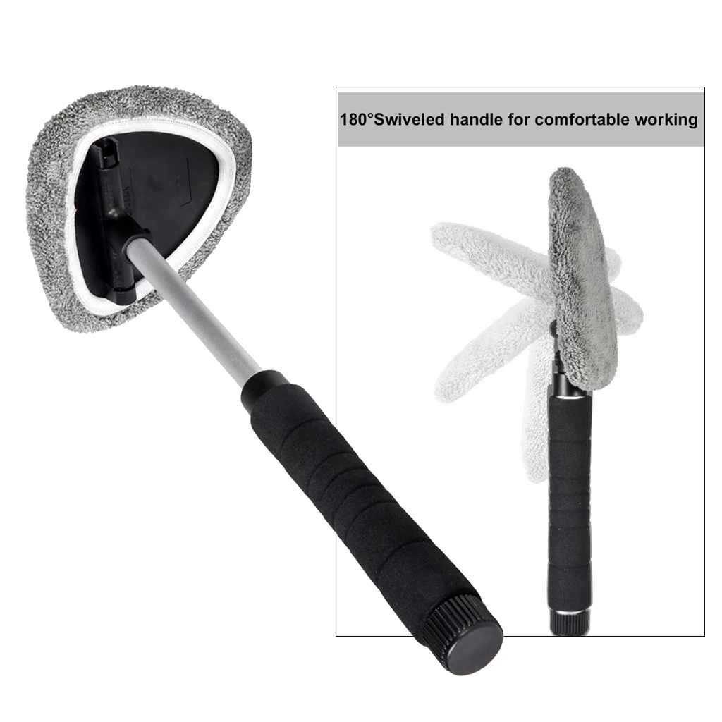 Microfiber Retractable Windshield Cleaners Demister Wiper Handle Glass Fabric