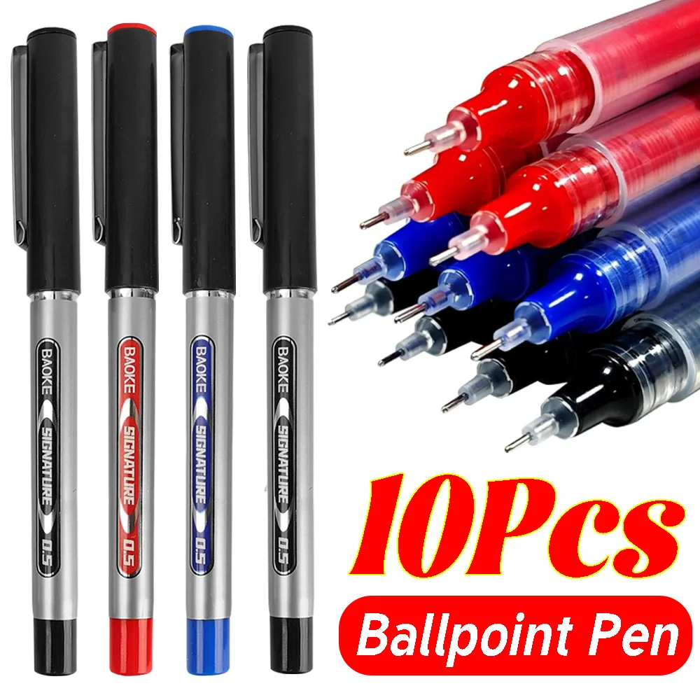 

0.5mm Black/Blue/Red Ballpoint Pen 1-10Pcs Quick Drying Long Lasting Fine Point Pen Ballpoint Pens for Writing Journaling Notes