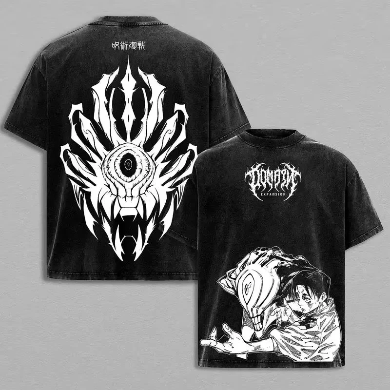 Harajuku Anime Jujutsu Kaisen Graphic T-shirt Okkotsu Yuta Washed T Shirt Men's Clothing Women Short Sleeve 2026 Summer New Tees