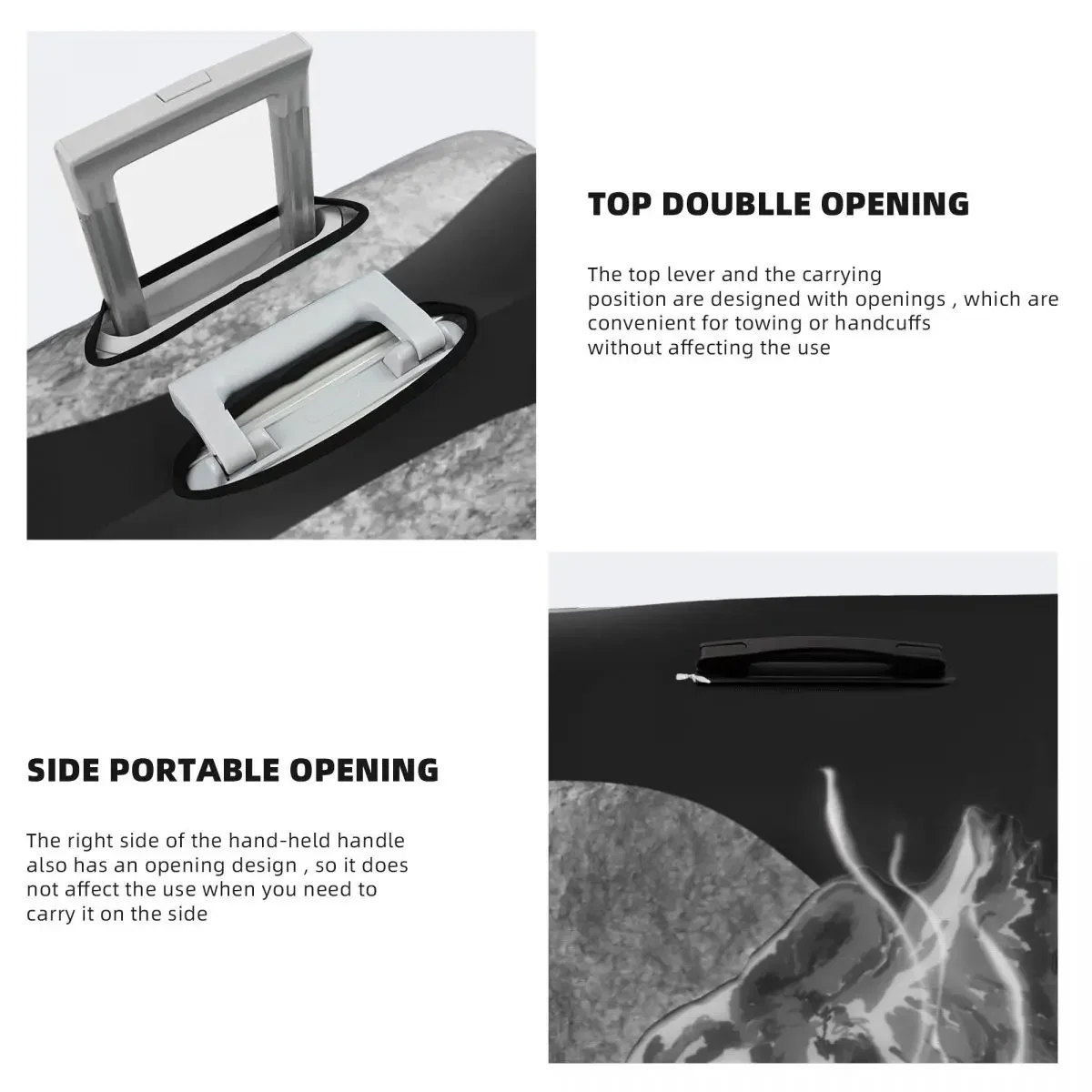 Wolf Moon Print Luggage Protective Dust Covers Elastic Waterproof 18-32inch Suitcase Cover Travel Accessories