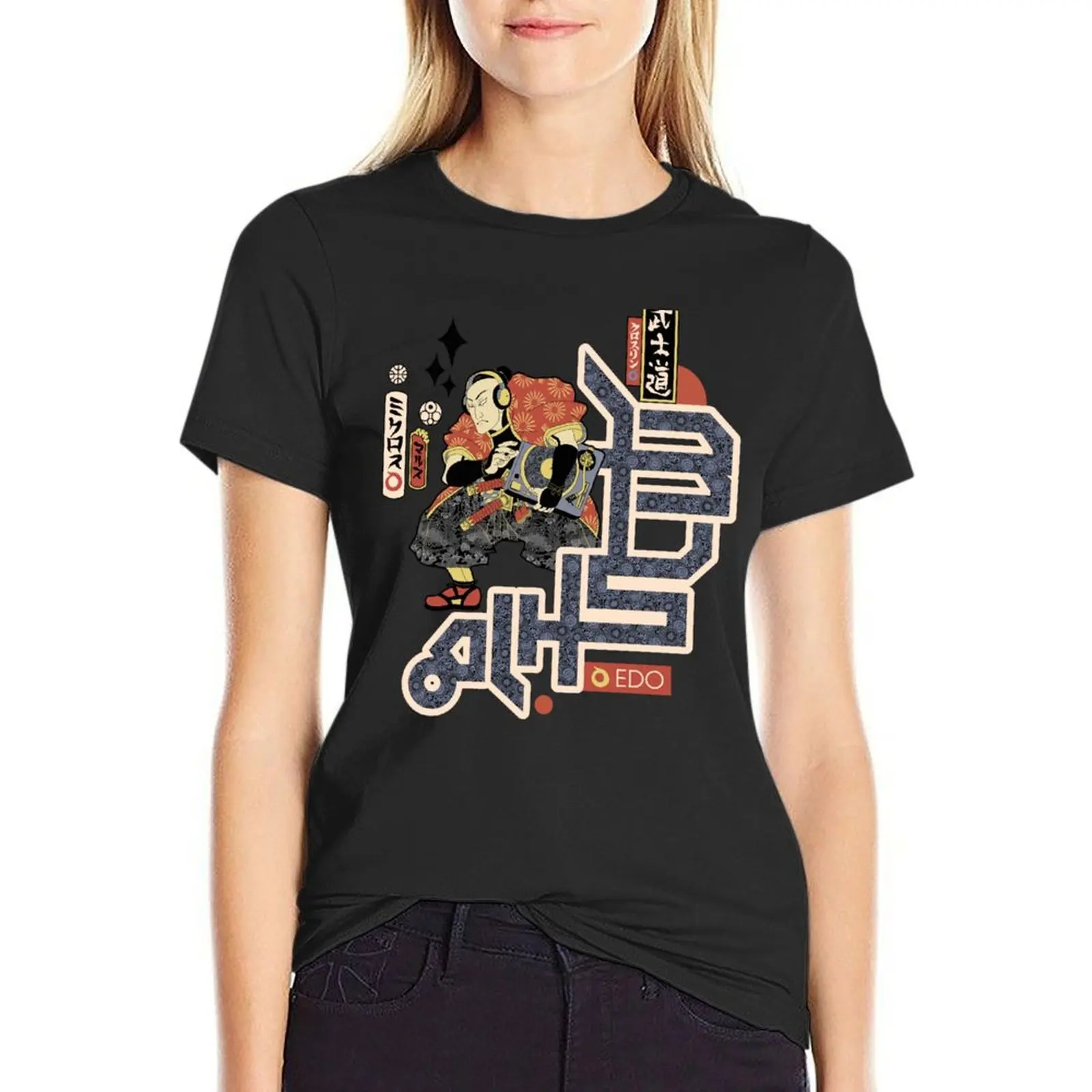 

TURNTABLE SAMURAI T-Shirt cute tops Female clothing t shirt Women