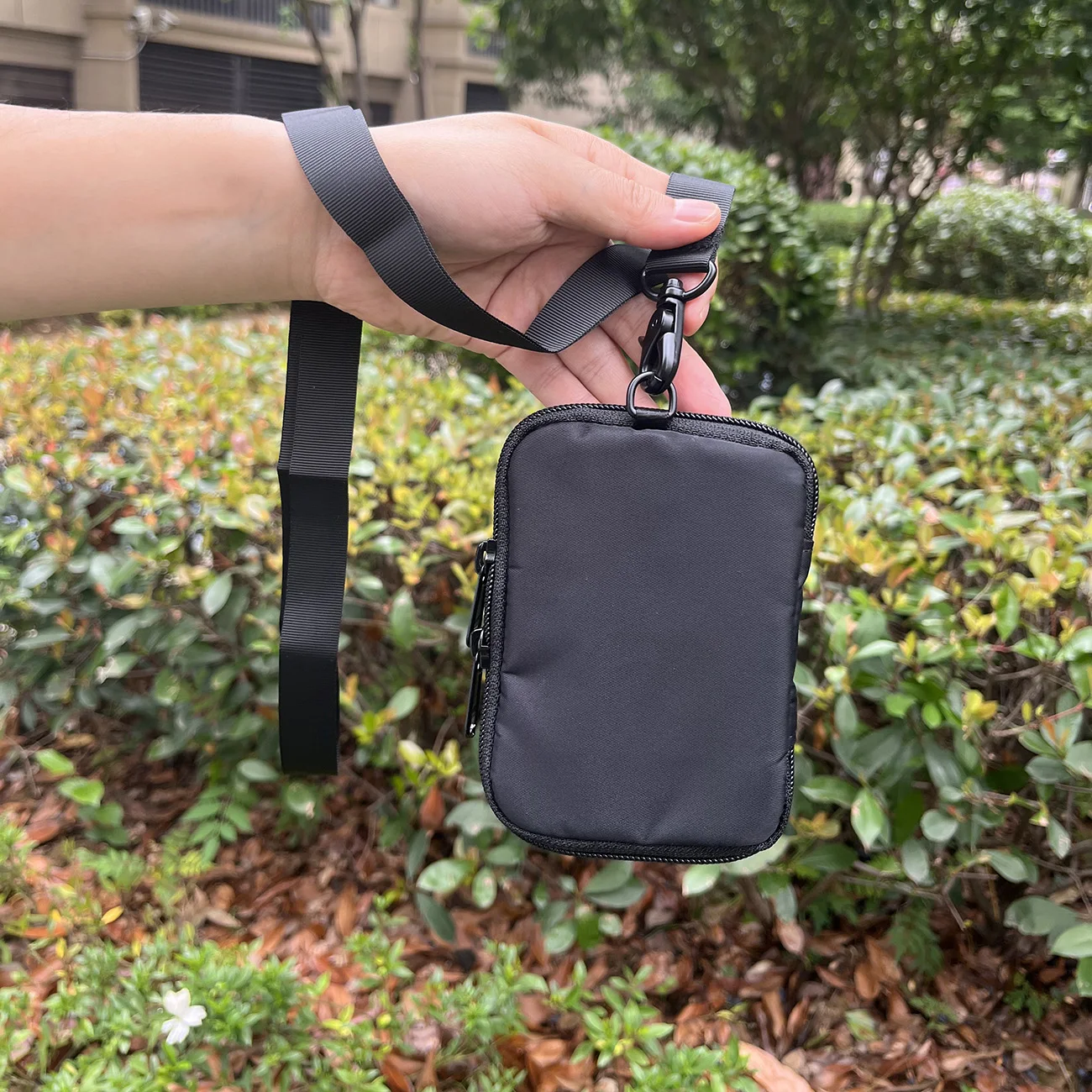 Fashion Teenage Neck Lanyard Wallet Men's Nylon Clutch Bag YKK Zipper Purse Retro Key Holder Money Bag Trend Youth Mini Handbag