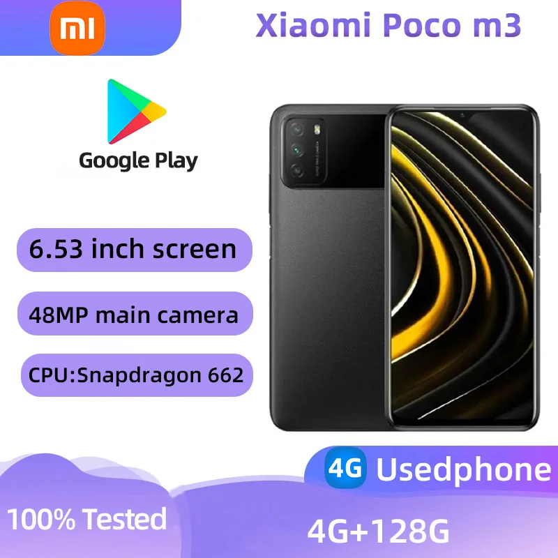 Xiaomi Redmi POCO M3 4G 6.53-inch screen smartphone CPU Qualcomm Snapdragon 662 battery capacity 6000mAh 48MP camera used phone