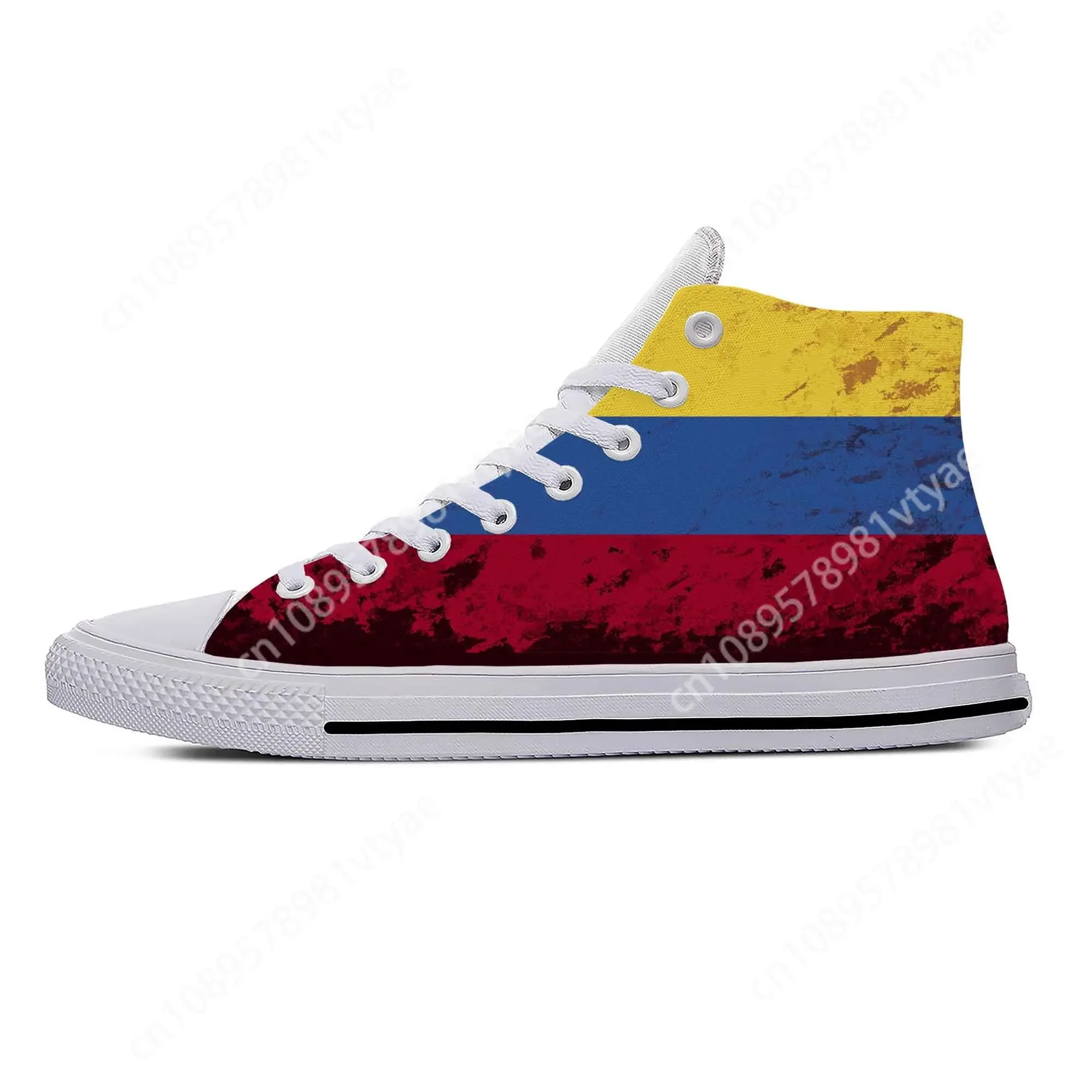 

Hot Colombia Colombian Flag Pride Patriotic Fashion Casual Cloth Shoes High Top Men Women Sneakers High Help Classic Board Shoes