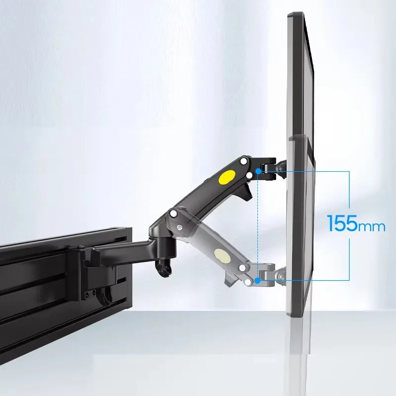 TV Monitor Full Motion Partition Articulating Swivel for 17-27 Inch Monitors with Gas Spring M150