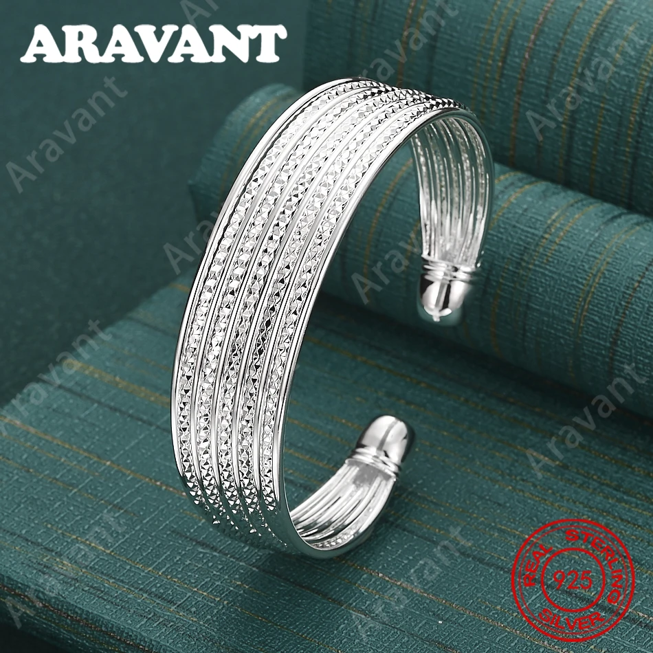 

925 Sterling Silver Round Adjustable Bangle - A Unique Gift For Women, Versatile For Events And Jewelry