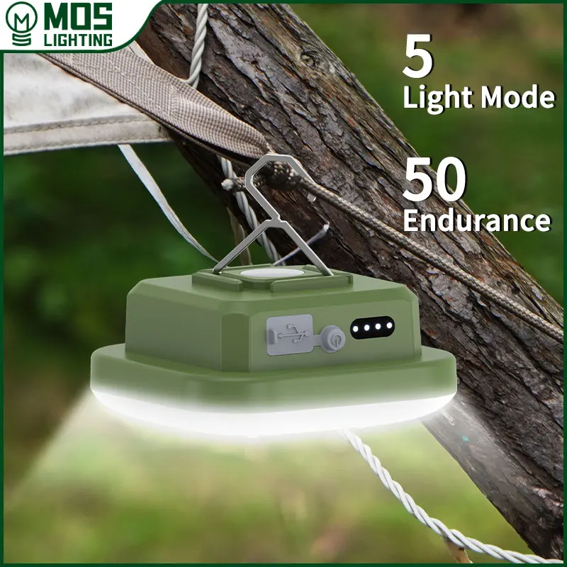 MOSLIGHTING LED Outdoor Tent Light USB Charging Magnetism Night Light Waterproof Flashlight Work Lights Portable Atmosphere Lamp