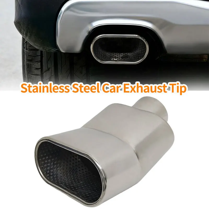 Square Flat Mouth Exhaust Tailpipe - Universal Stainless Steel Muffler Weld-on Auto Modification Exhaust Pipe Durable Anti-Rust