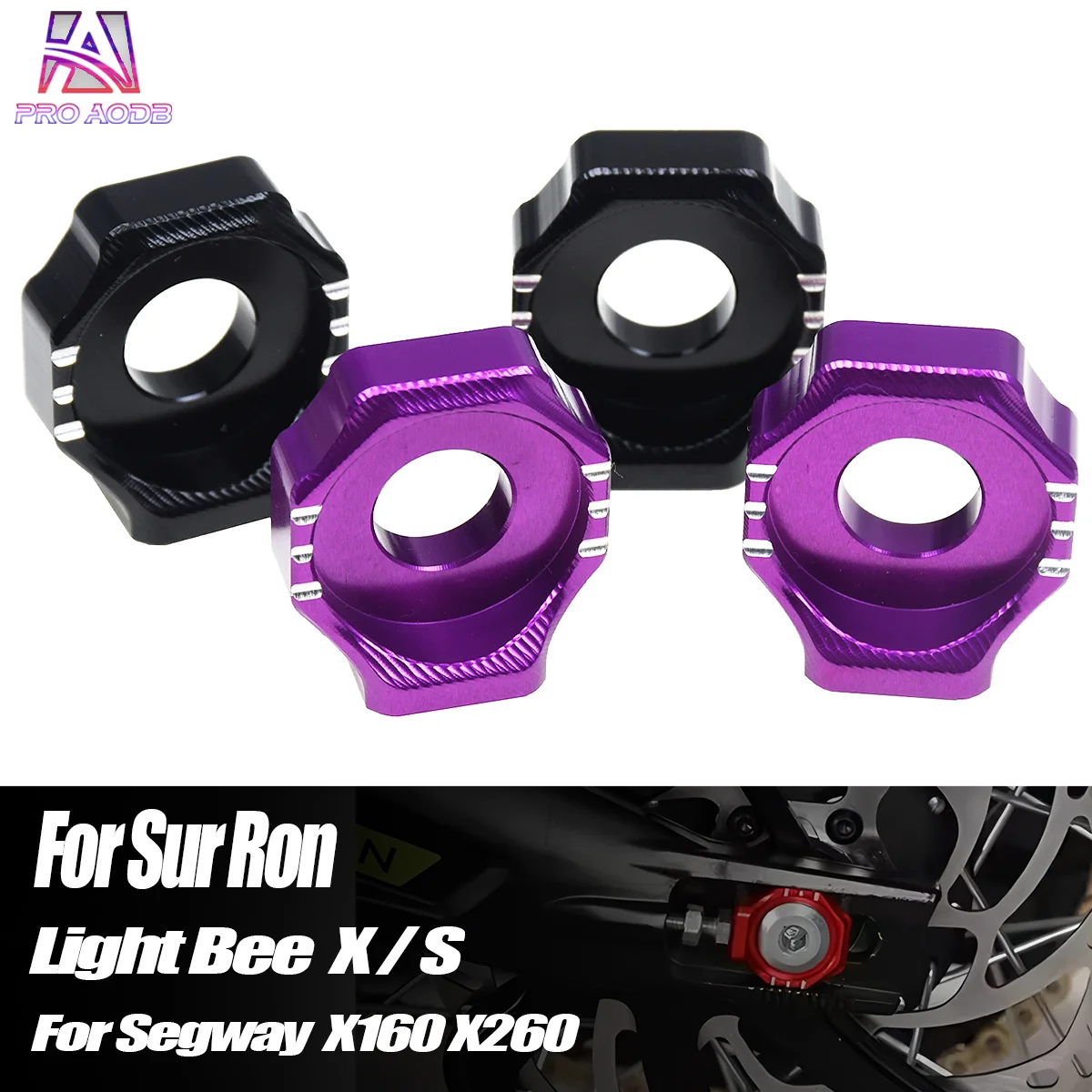 Electric Off-Road Ebike CNC Rear Axle Nut Bolt Chain Adjuster Axle Block For Surron Light Bee S X Talaria Sting Segway X160 X260