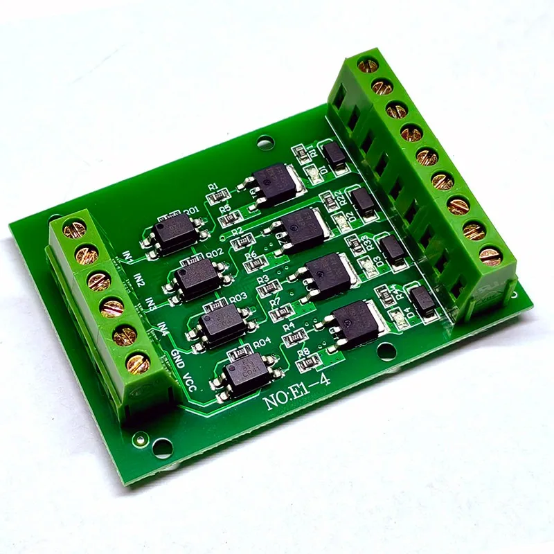 4 Channel MOSFET Module Optocoupler Isolation DC PLC Amplifier Board Transistor Drive Module
