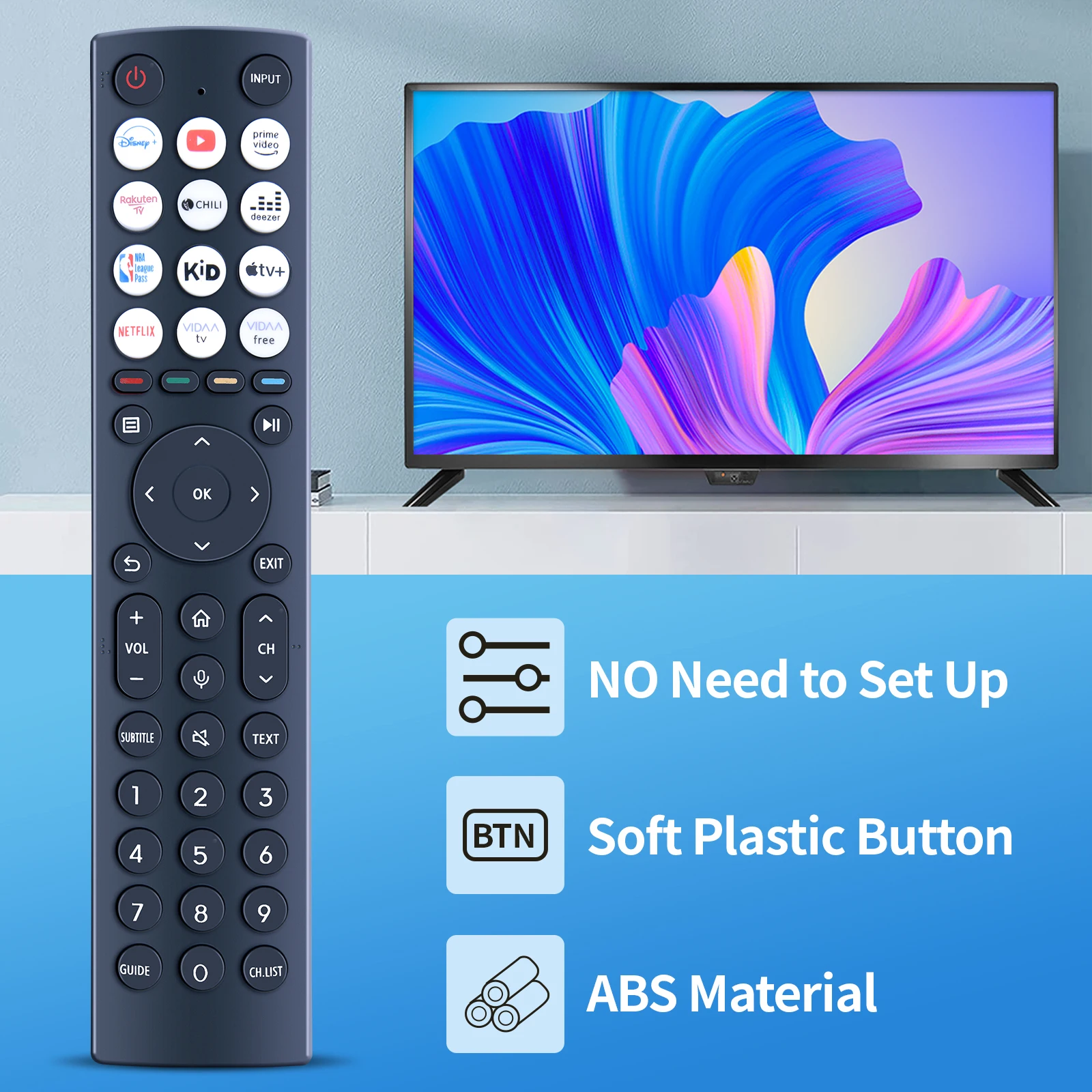 جهاز تحكم عن بعد ERF3D86H جديد لتلفزيون هايسنس الذكي 48A85H 65A9H 55U7HQ بدون صوت