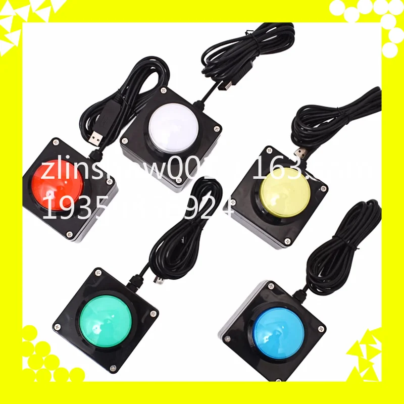 USB custom button button wireless remote control answering device, 60mm red button preset [Enter key]