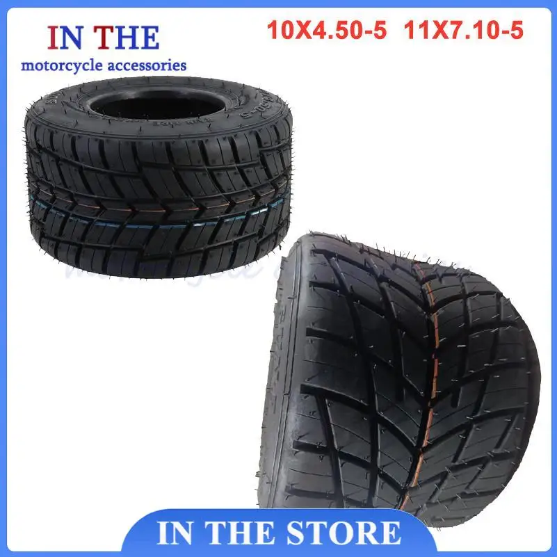 

Go Kart Tires10x4.50-5 11x7.10-5 Front and Rear Racing Tires,All-Weather Rain Slick Tires for Competitive Karting,Anti-Skid Grip