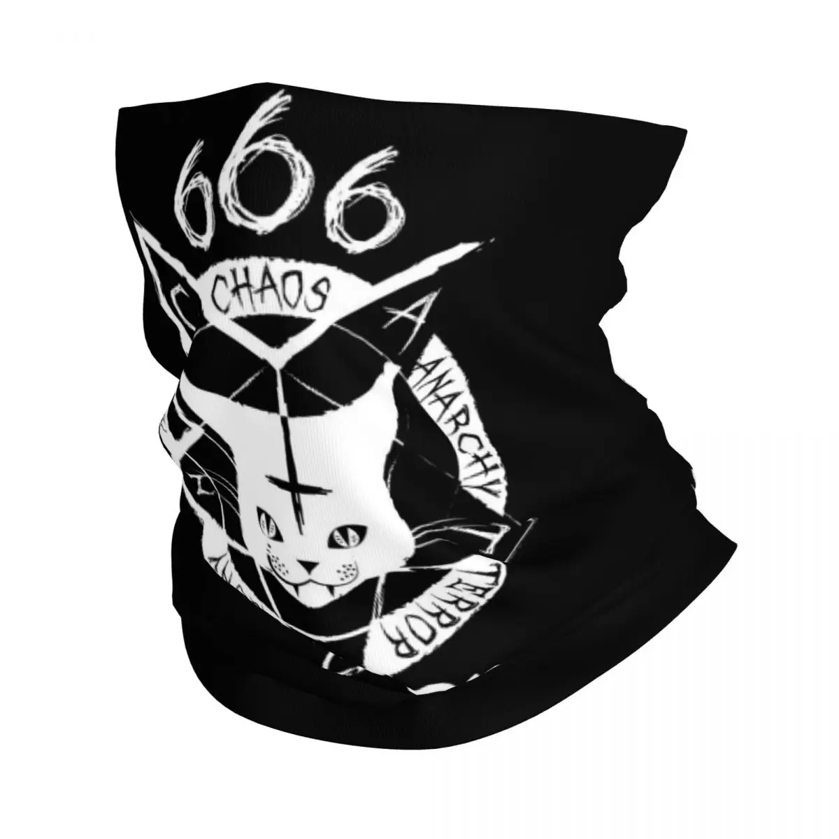 Satanic Black Metal Cat CATAN 666 Unique Bandana Neck Cover Printed Wrap Mask Scarf Headband Outdoor Sports For Men Women Adult