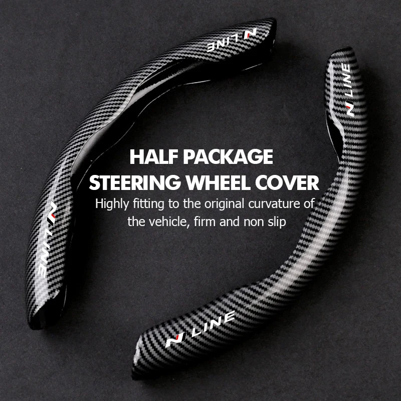 For Hyundai Car Steering Wheel Cover Carbon Fiber Non-Slip Protector Cover Decorative Cover Auto Accessories N Line Tuscon NX4 view 3