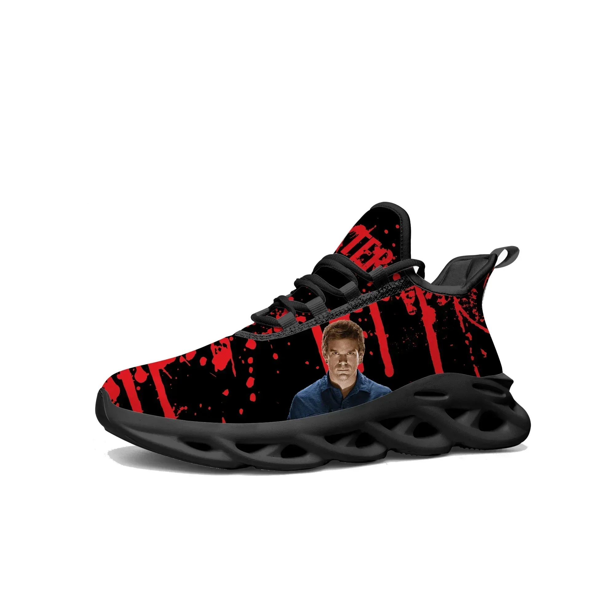 Dexter TV Show Morgan Flats Sneakers Mens Womens Sports Shoes High Quality Sneaker Lace Up Mesh Footwear Custom Made Shoe
