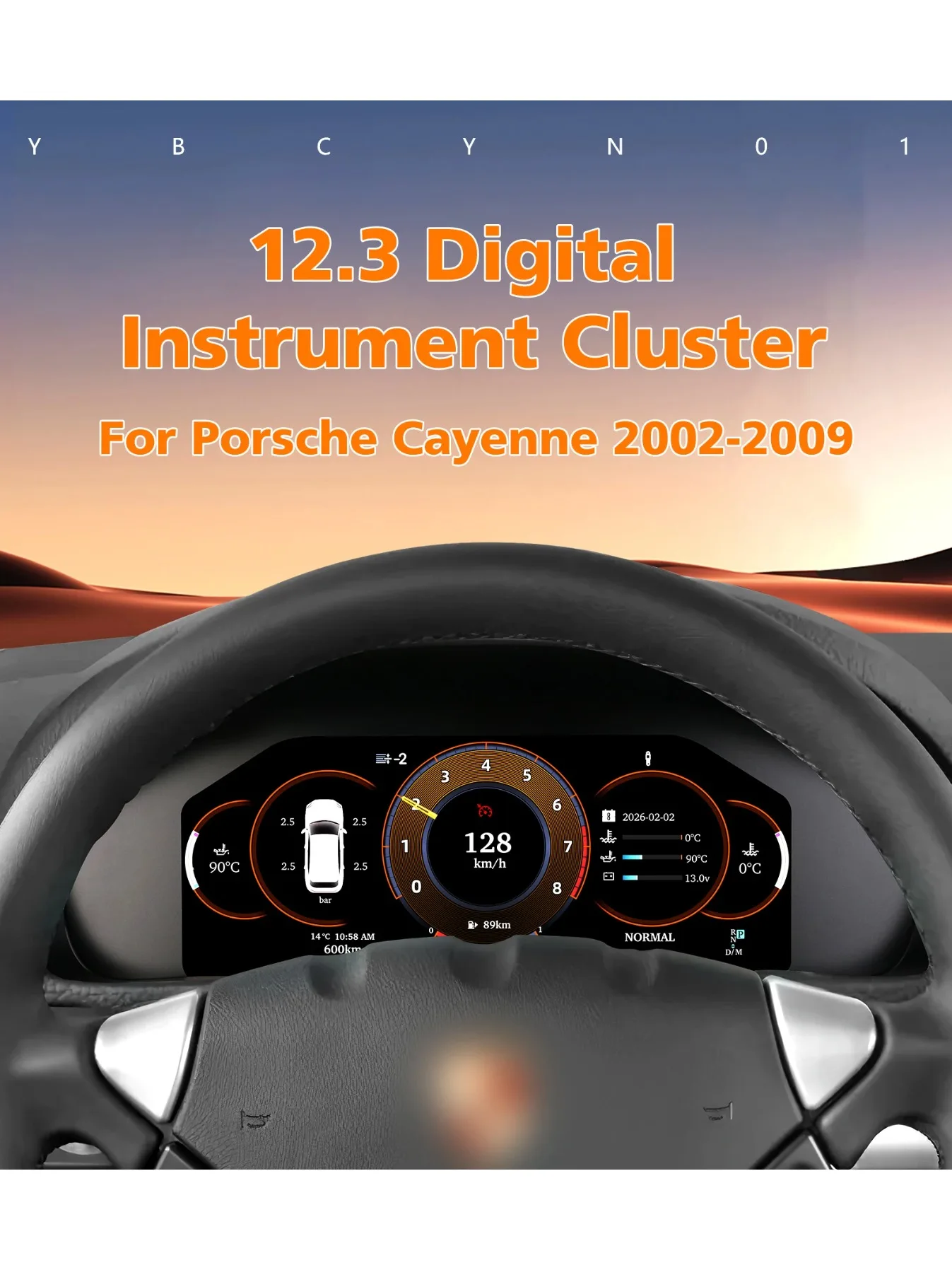 12,3-Zoll Hizpo Digitales Auto-Armaturenbrett für Porsche Cayenne 2002 - 2009 Instrumentencluster Virtuelles Cockpit Carplay Android Auto