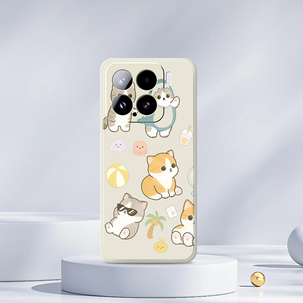 Leuke Kat Patroon Telefoon Case Voor Xiaomi Mi 15 Ultra Mi 14T 13T 12T 11T Pro Siliconen Cover Voor Xiaomi Mi 13T Pro 11t Pro Gevallen