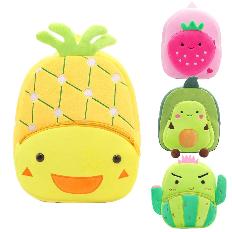 Children School Backpack Fruit Design Girl Boys Backpack Toddler Kids School Bags Kindergarten Cartoon Pineapple Bag Mochilas