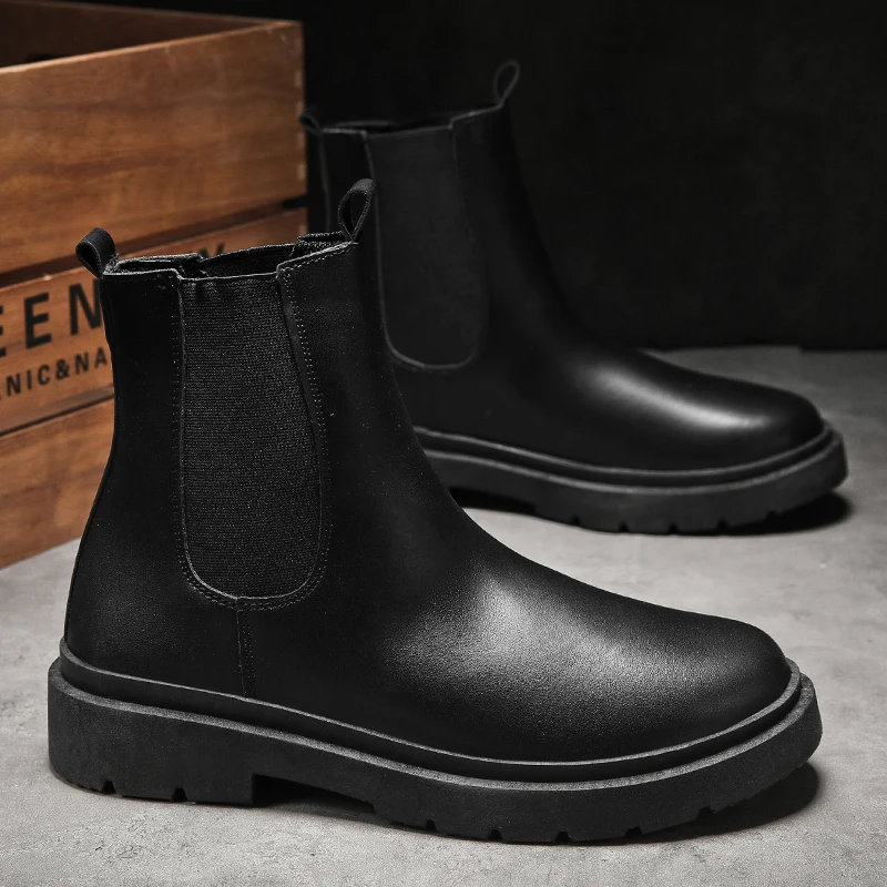 

Men's Korean work boots Autumn and winter new soft sole non-slip comfort outdoor high-top boots fashion breathable casual boots