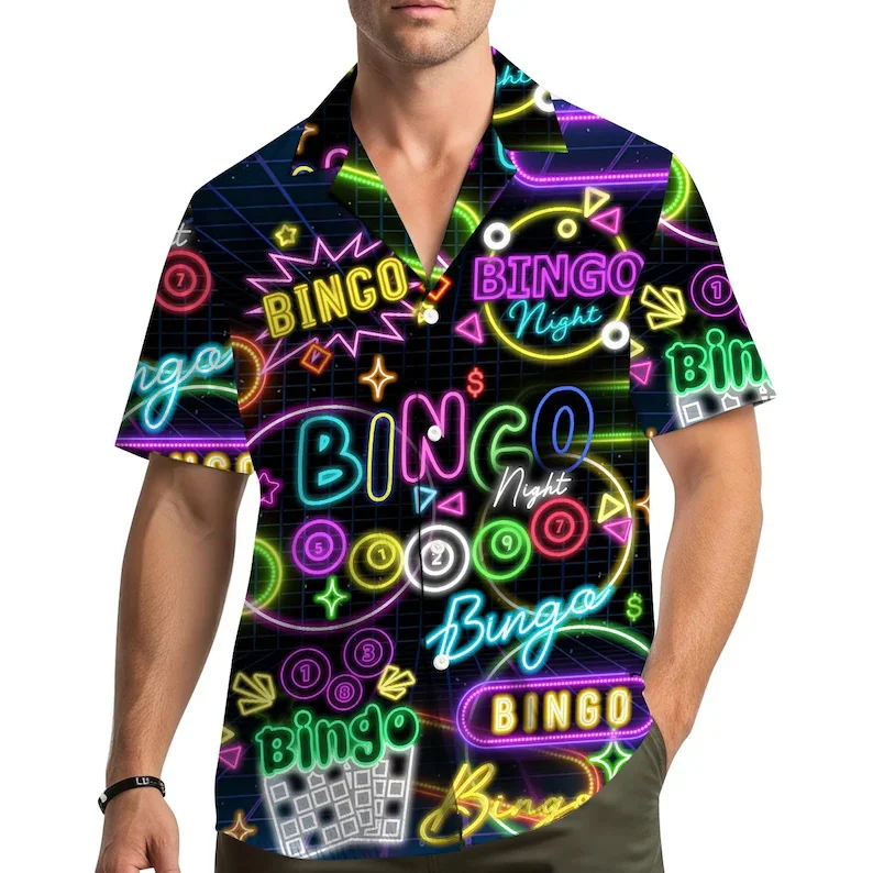 Funny Christmas Mens Hawaiian Shirt 3D Printing Santa Darts Print Aloha Shirt Short Sleeve Button Up Casual Holiday Party Shirts
