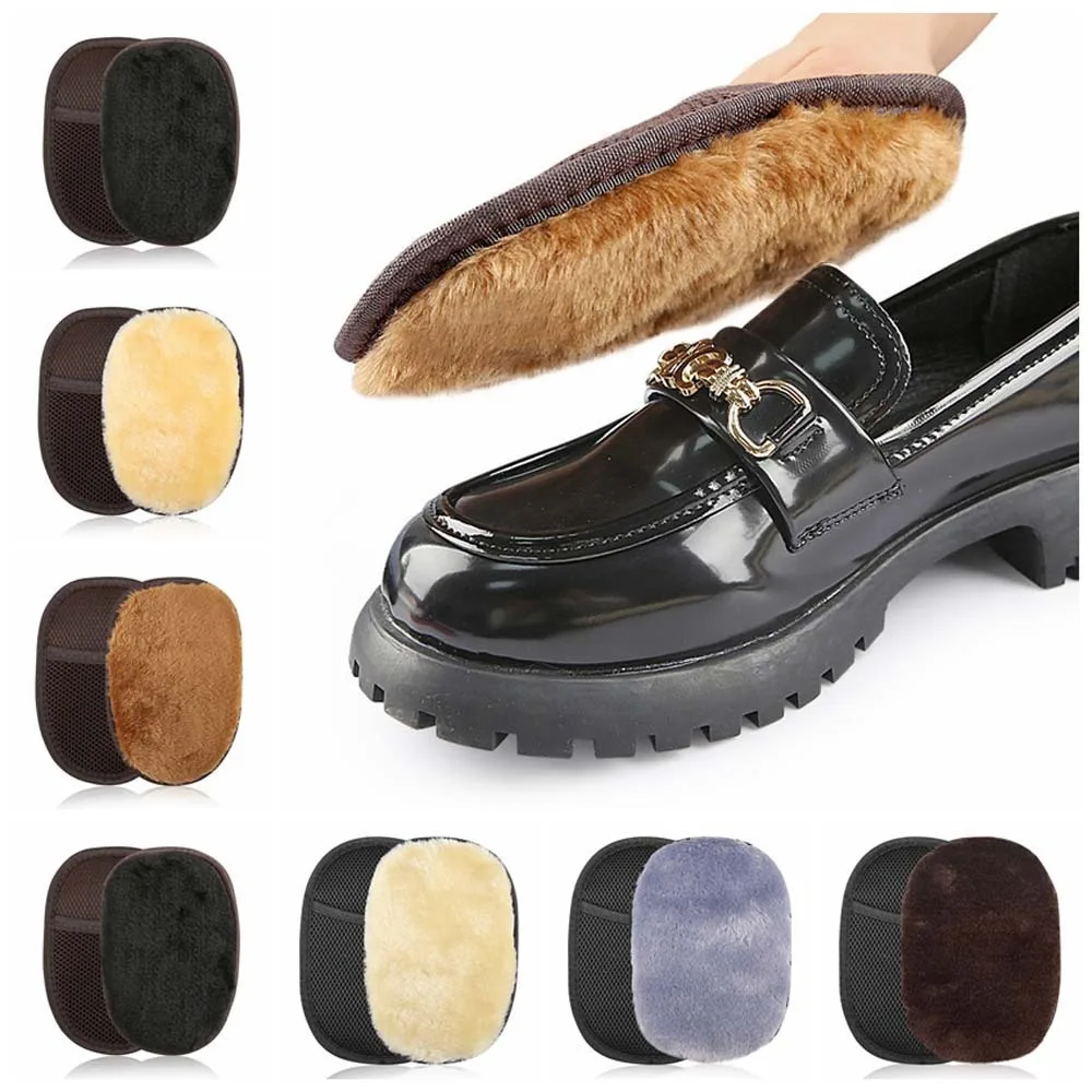 Shoes Cleaning Tool Plush Polished Gloves Labor-saving Imitation Lamb Plush Shoe Care Brush Wipe Mesh Fabric Shoe Care