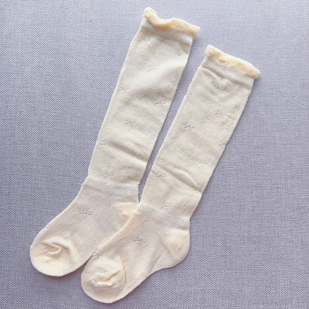 Summer Baby Socks Bow Hollow Toddler Over Knee Stockings Girls Boy Knee High Long Socks Infant Cotton Hose Children Kids Sokken