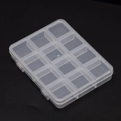 12Grids False Nail Tips Transparent Empty Storage Box Fake Nails Plastic Container Keep Your Accessories Tidy and Easy to Find