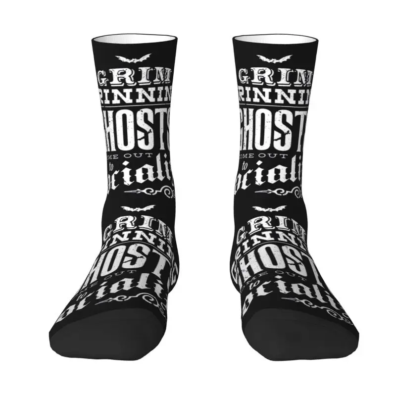 

Haunted Mansion Grim Grinning Ghosts Men Women Crew Socks Unisex Fun Spring Summer Autumn Winter Dress Socks