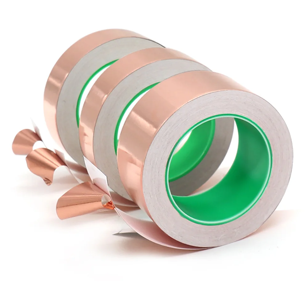 5-30mm Mask Electromagnetic Shield Eliminate EMI Anti-static Repair Tapes 30M Double Sided Conductive Copper Foil Adhesive Tape