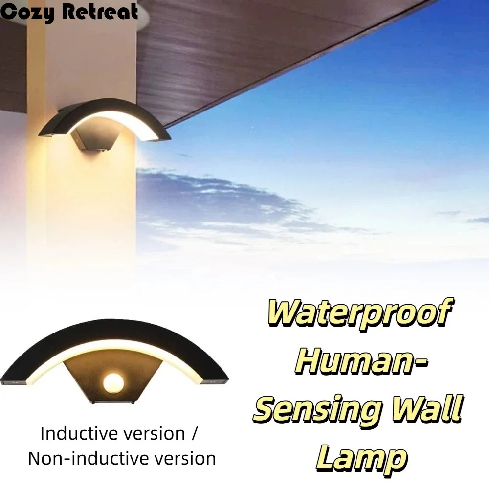 

Modern Design LED Wall Lamp Waterproof Motion Sensor Waterproof Wall Light Induction LED Intelligent Induction Lamp Garden