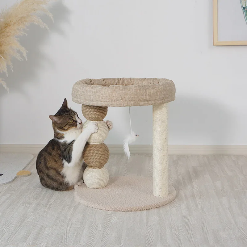 Árbol rascador para gatos: sisal y cama integrada, juego interior - imagen 4