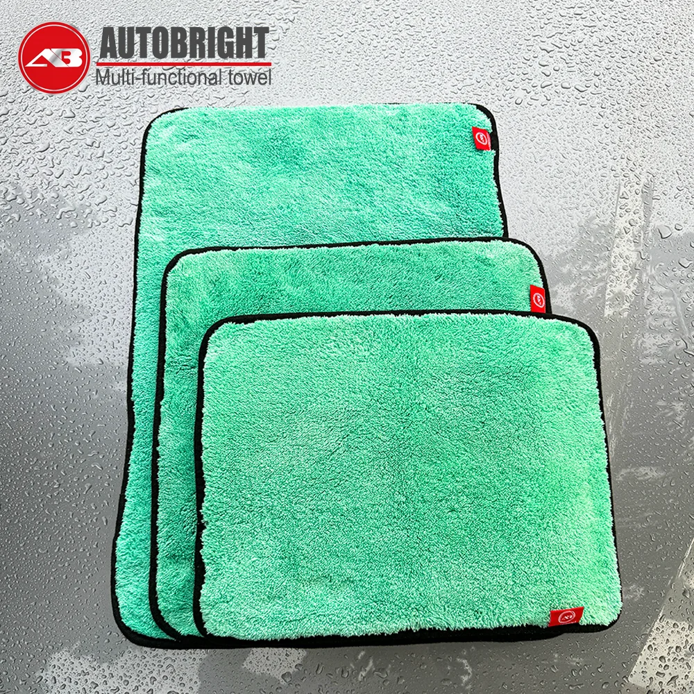 Autobight 40x40cm super absorvente de água toalha de limpeza verde toalha de lavagem para limpeza de carro 1200gsm pano suprimentos de lavagem de carro