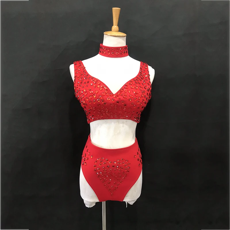 

Sexy Ultra-Dense Hot Drill Split Nightclub GoGo Singer Ds Costume Bar Jazz Pole Lead Dance Nightclub performance costumes 2022