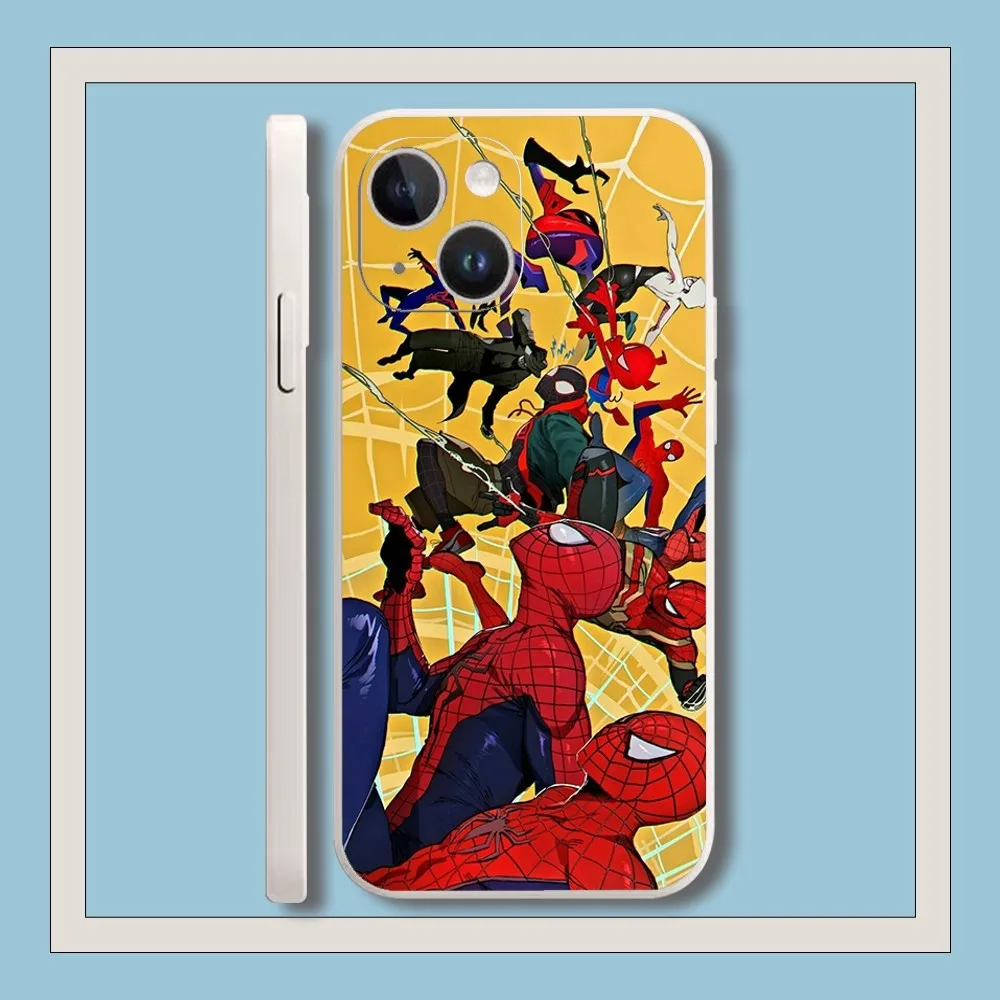 M-Marvel S-Spider-Man Phone Case For Iphone 11 13 14 Pro Max X Xr Xs Max Se2020 12mini White Cover Case