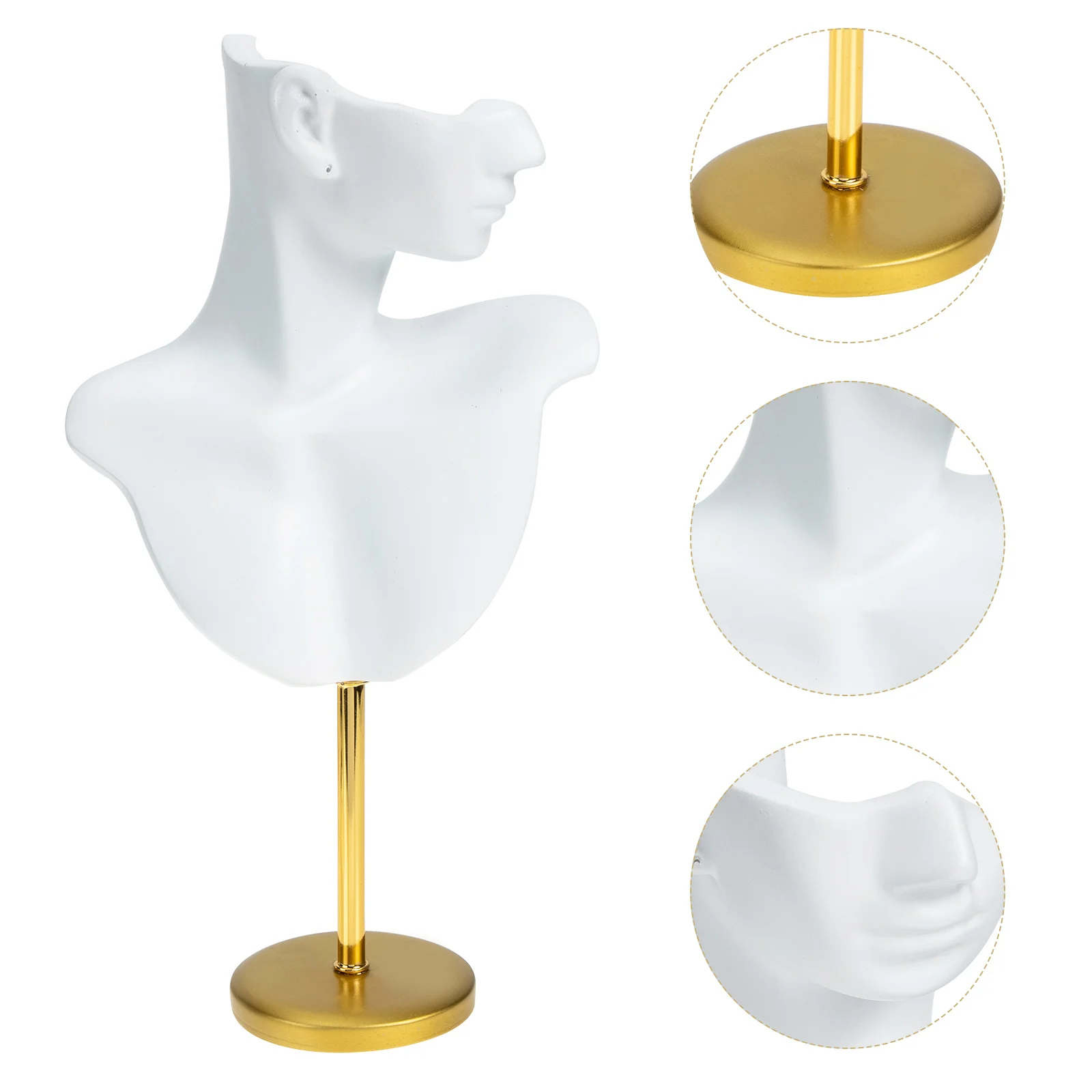 

Metal Base Jewelry Display Stand Resin Necklace Earring Holder Compact Showcase Rack For Ring Ornament Store Jewelry