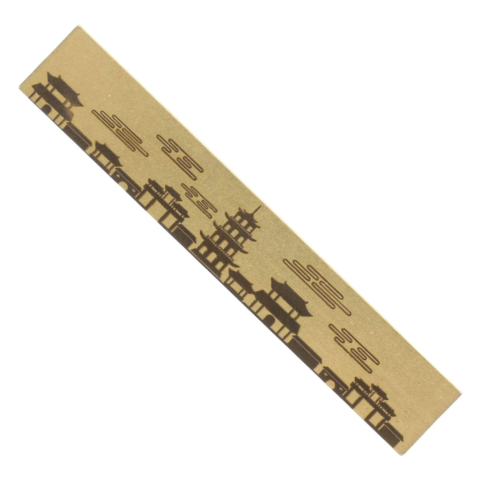 

Chinese Calligraphy Brass Paperweight Vintage Rectangular Heavy Desk Paper Weight Decorative Brass Ornament for Calligraphy