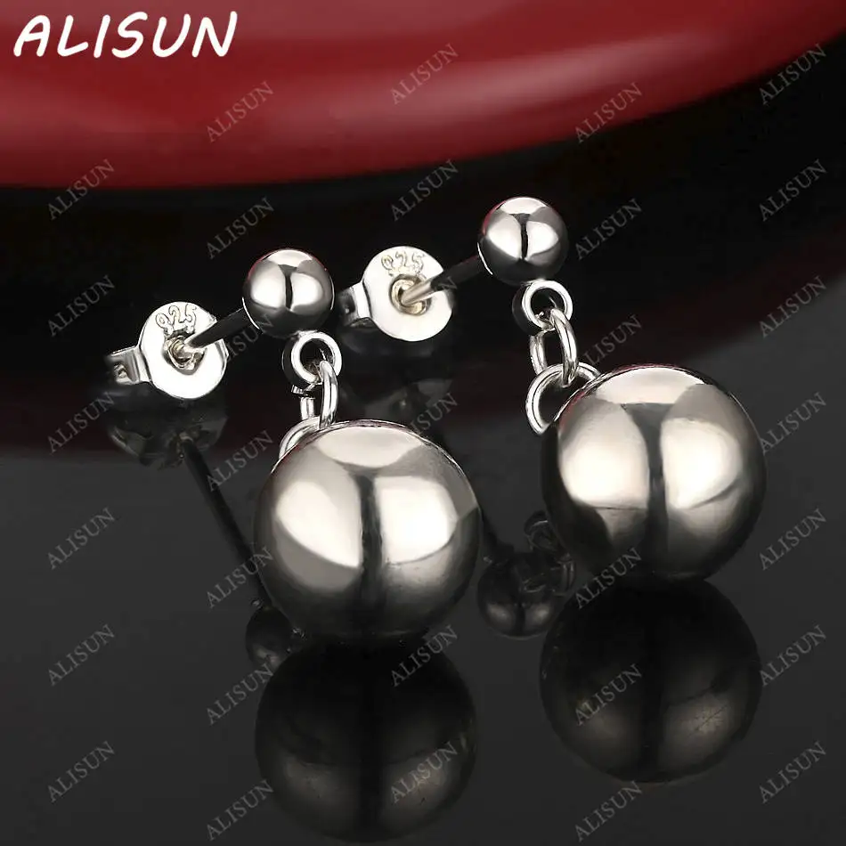 

ALISUN 925 Sterling Silver Ball Earrings Stud Earrings For Women Fashion Jewelry Charm Grace Noble Wedding Accessories