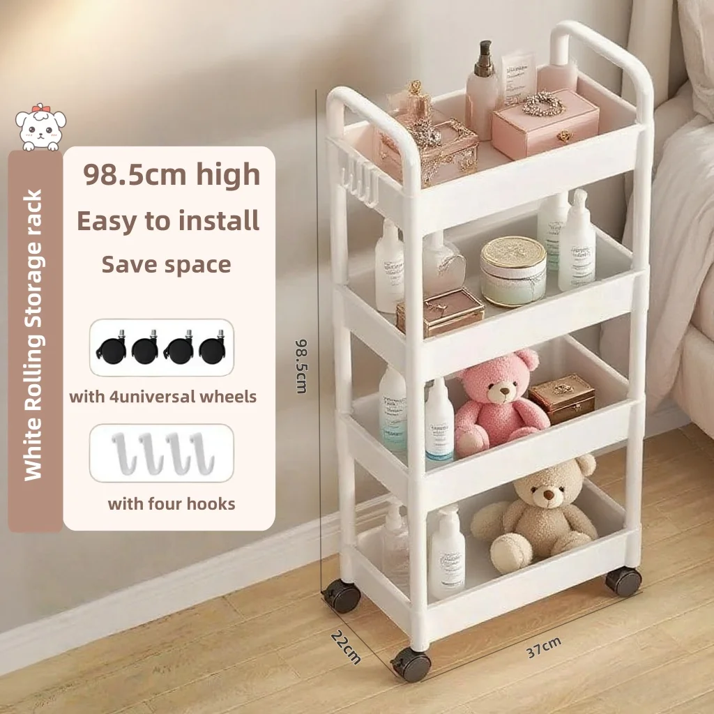 

Новая многослойная бытовая мобильная тележка на колесиках и стеллаж для хранения в спальне, корзина для хранения овощей и стеллаж для хранения закусок в ванной комнате