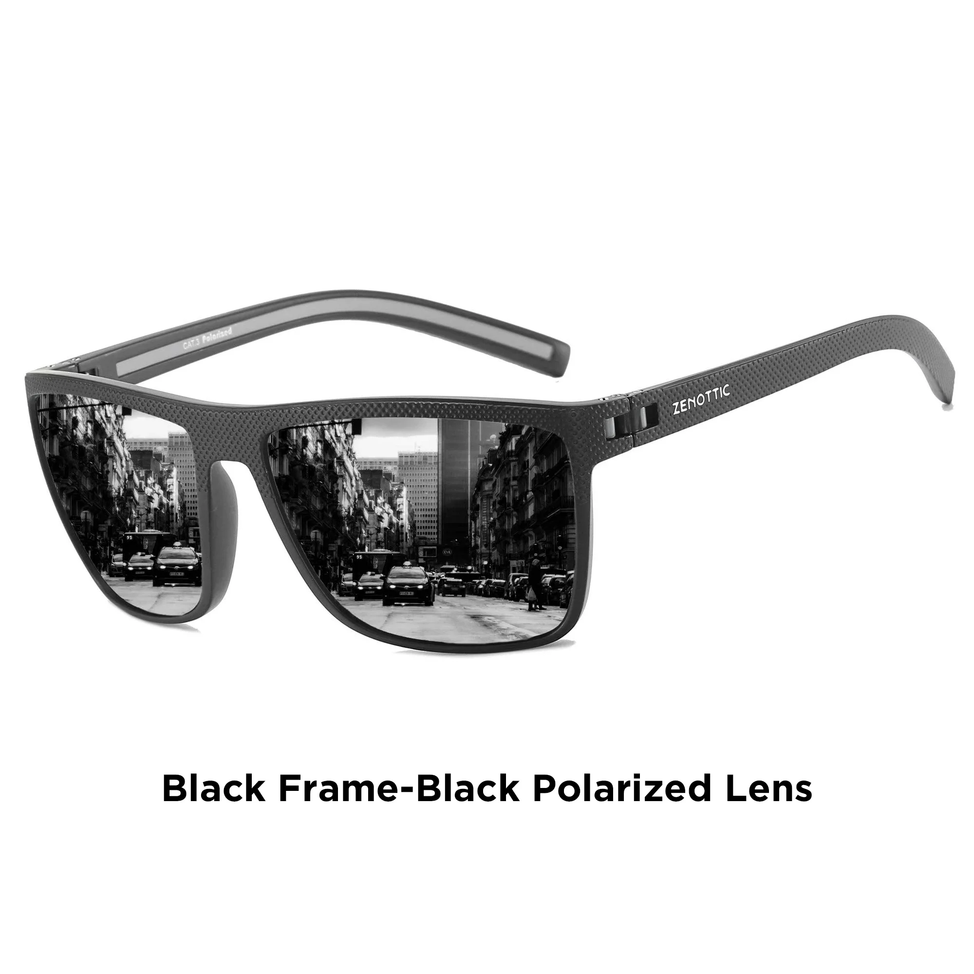 ZENOTTIC Retro-Sonnenbrille mit quadratischem Sehstärke für Unsiex, leicht, TR90, Myopie/Hyperopie/Progressive optische Sonnenbrille – Detail 5