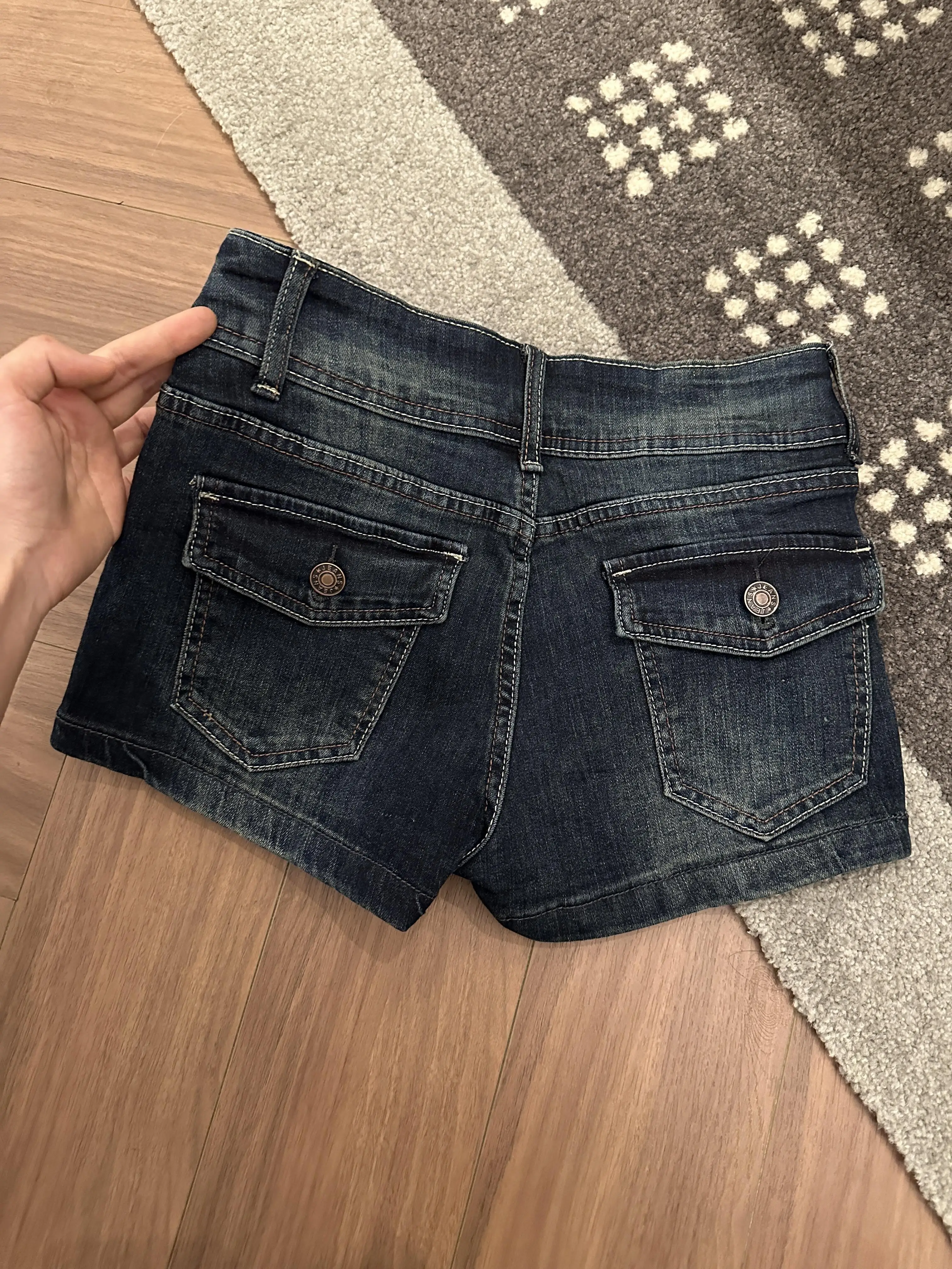 Low Waist A-Line Denim Shorts Women's Summer New Style Slimming Hip Enhancing Deep Blue American Cowboy Shorts Casual Style