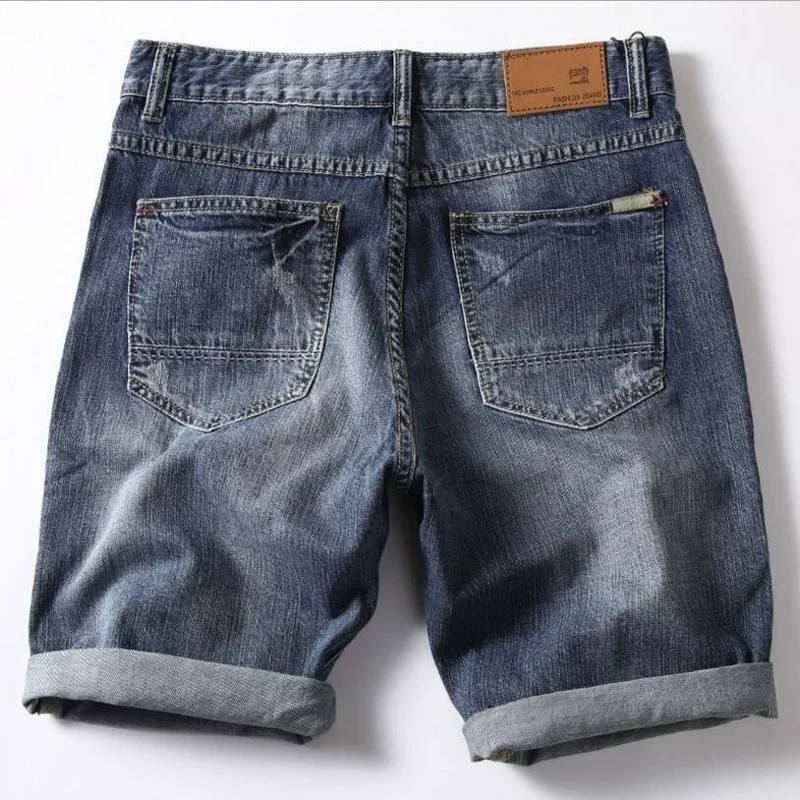 Homens Cinza Denim Shorts Jeans Calças de Boa Qualidade Homens de Algodão Na Altura Do Joelho Jeans Curtas Novo Verão Masculino Tamanho Grande Denim