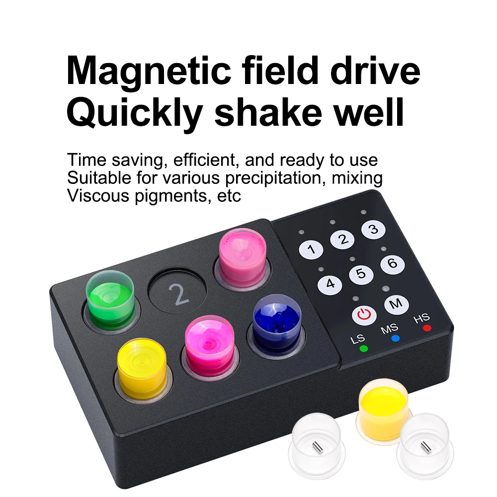 خلاط حبر الوشم، خلاط محرك الخرز المغناطيسي، كوب حبر صغير متضمن، والخرز المغناطيسي، وبطارية مدمجة، من متجر مستلزمات الوشم JZ #2