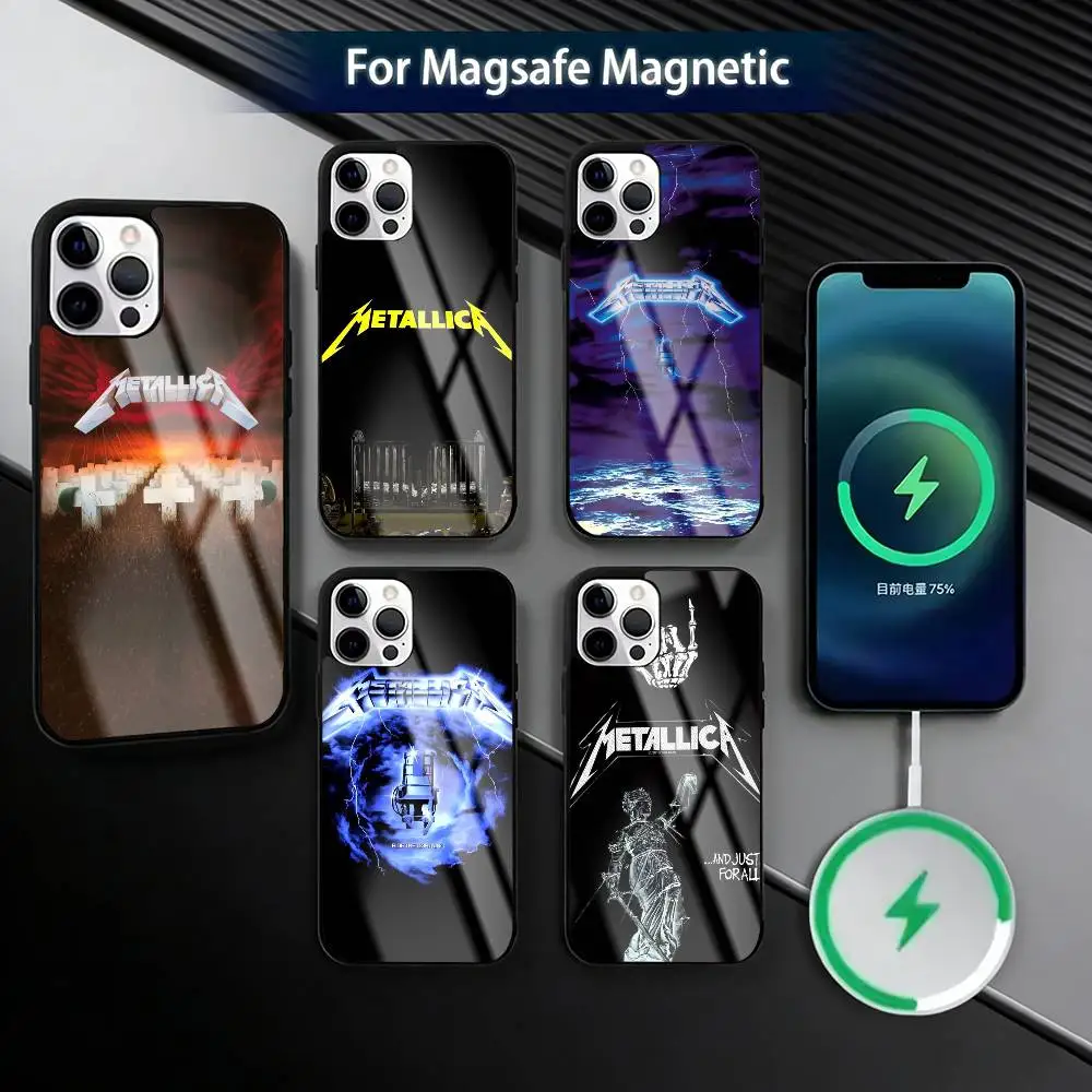 

Чехол для телефона 72 Seasons Metallica b-Band для iPhone 17, 16, 15, 14, 13, 12, 11 Plus, Pro, магнитный, с беспроводной зарядкой MagSafe