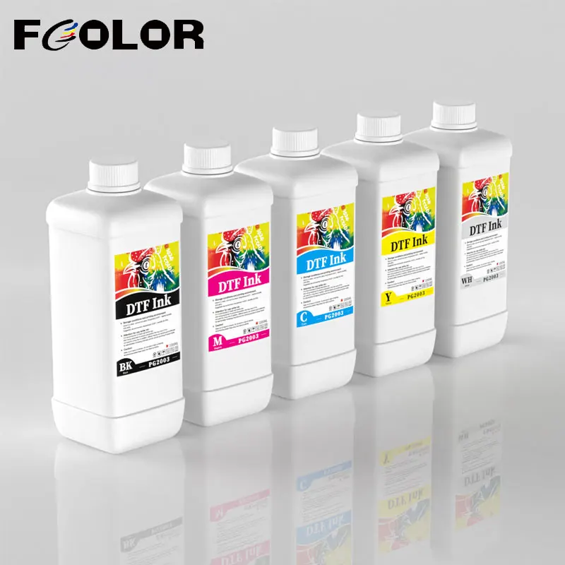 Fcolor Top Ranking Best Quality Water Based DTF Ink White 1000ml PG2003 DTF Ink for Epson I3200 XP600 DX5 DTF Printer PET Film