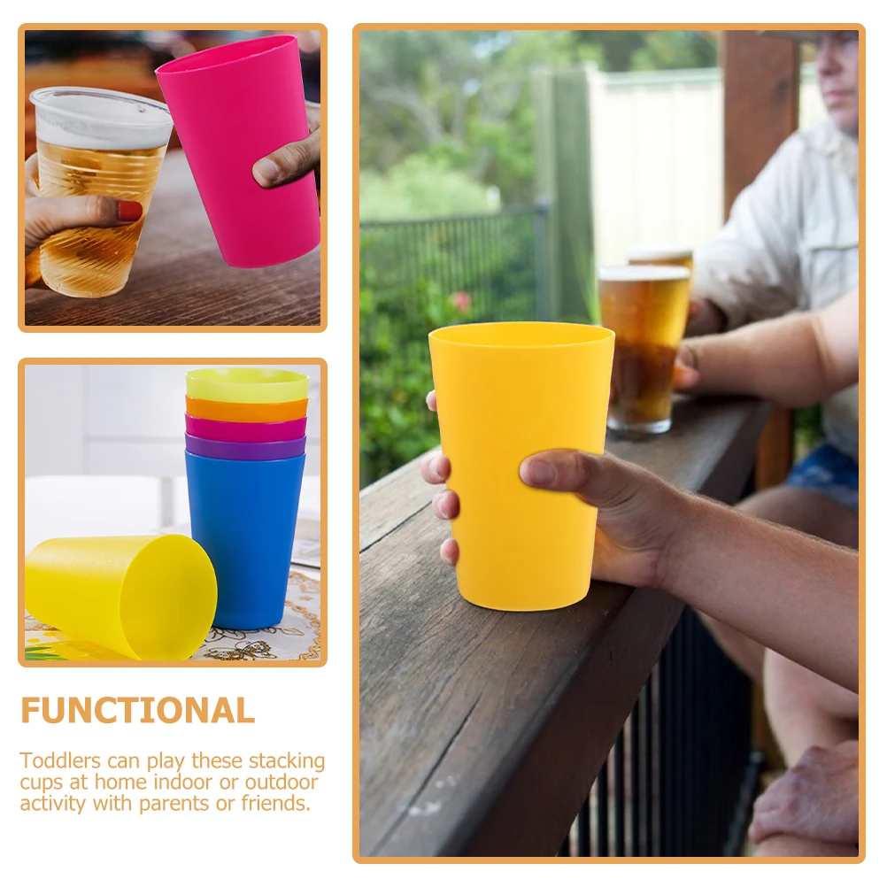 

24pcs Cups Stackable Educational Toy for Kids Toddlers Bath Games Montessori Learning Sorting Counting Plastic