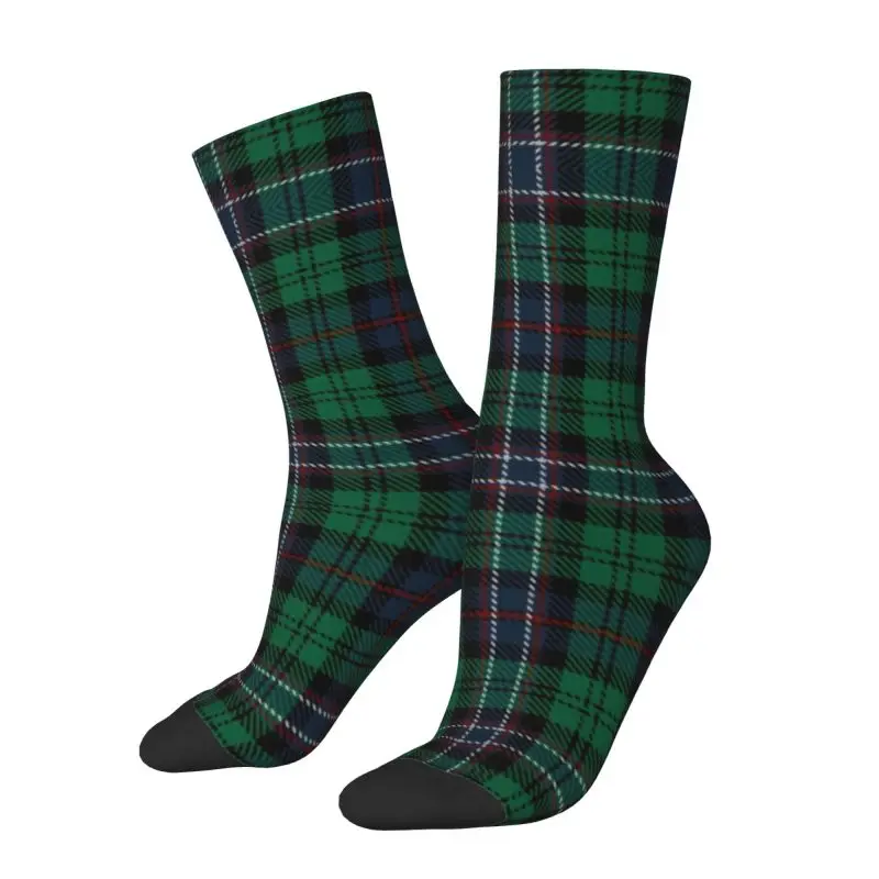 Funny Printed Scottish National Tartan Socks for Men Women Stretchy Summer Autumn Winter Popular Gingham Plaid Crew Socks