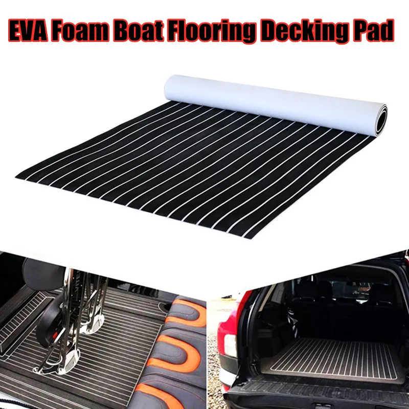 

Boat Deck Mat EVA Foam Faux Teak Decking Sheet Yacht Flooring Anti Skid Mat Self Adhesive Vehicle Pad 2400x450x6MM