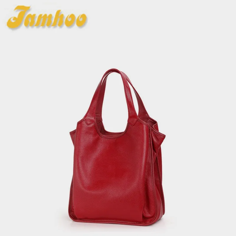 

Jamhoo Women's Tote Bag Female Leather Handbag Lady Fashion Portable Soft Leather Bucket Bag Underarm Shoulder Bags For Women