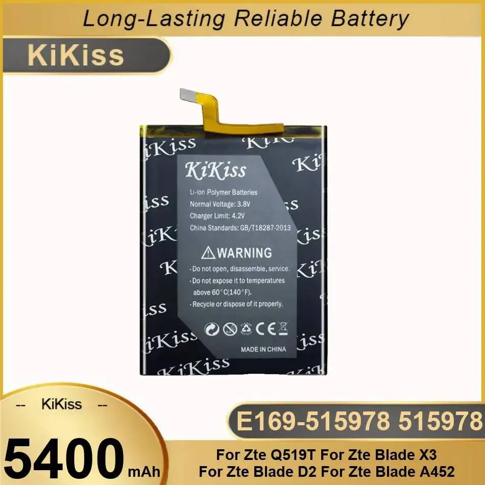 

5400 мАч для Zte Blade X3 D2 A452 Q519T Премиальная замена E169-515978 515978 аккумулятор мобильного телефона